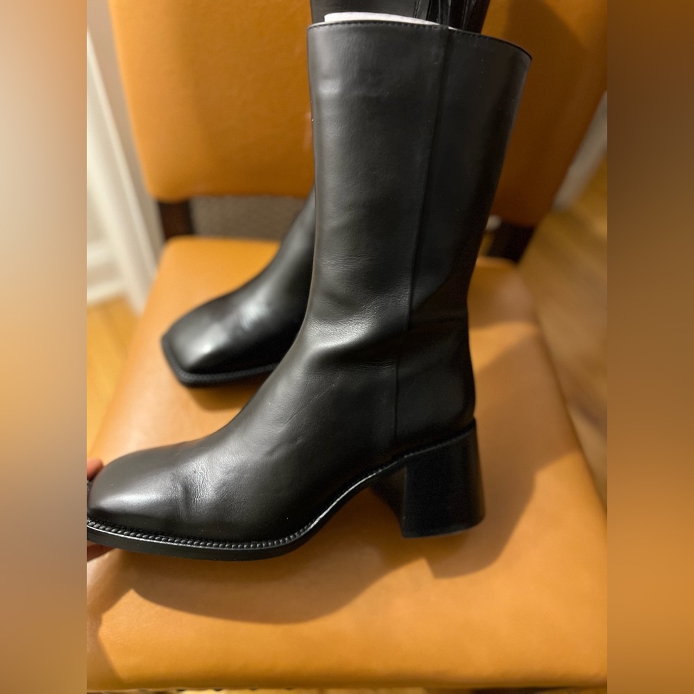 BRAND NEW WITH TAGS: ZARA LEATHER Women's Ankle boots